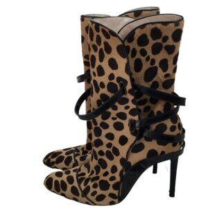 Bruno Frisoni Leopard Calf Hair Stiletto Boot 39